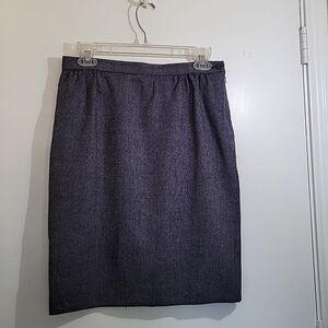 Jaeger Wool Skirt  Size  16 Blue Tweed